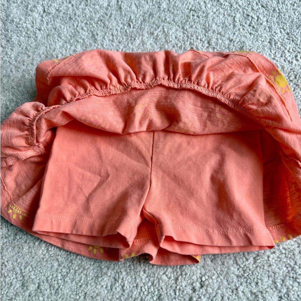Coral Sun Print Ruffle Skort - Picture 2 of 4